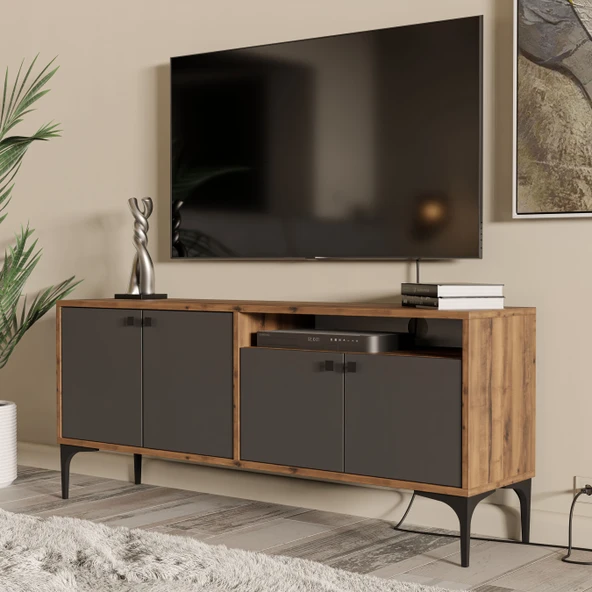 Έπιπλο Τηλεόρασης με ράφι,Artemis 1544 Μ138xΠ29,5xΥ48,6 εκ., All4home